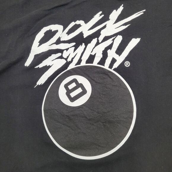 Vintage Rock-Smith 8-Ball-Pool Shirt L/XL 23x29 Black Billiard - Picture 8 of 14